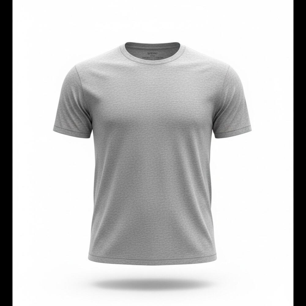 Alfani Crew Neck Short Sleeve Cotton Tee in Gray Size M